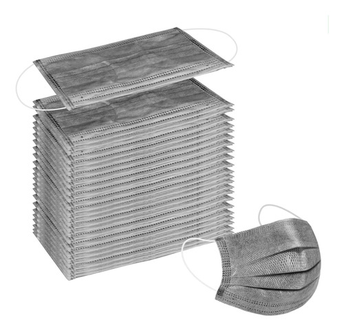 Paquete De 120 Mascarillas Desechables De 3 Capas (gris...