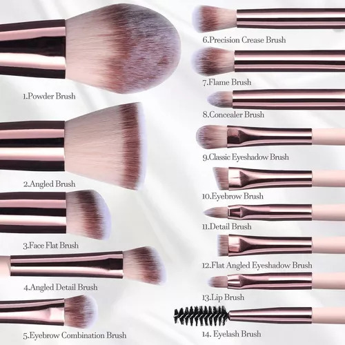 Estuche De Maquillaje Mirror 14 Brushes Touch Led