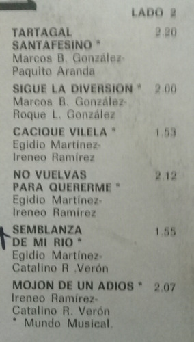 Lp Brigido Gonzalez - Catalino Veron (grabando) Nuevo