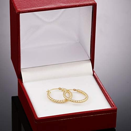 Aretes De Aro Redondos Texturizados En Espiral De Oro Amaril