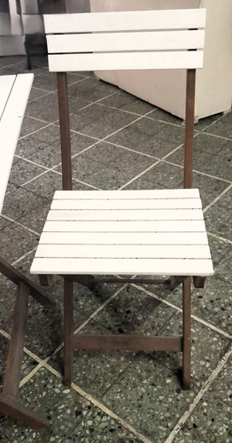 Set Sillas Y Mesa Jardin (plegables) Blanco (Usado)