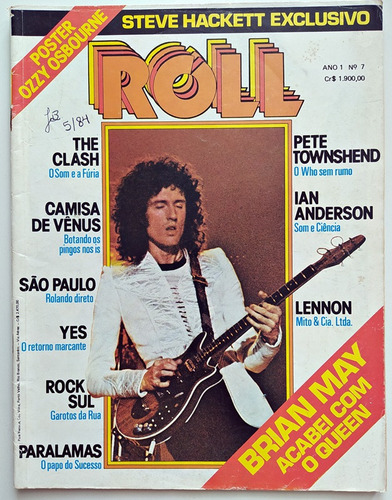 Revista Roll - No 7, Briam May, The Clash, Yes - Rara 1984 (Usado)
