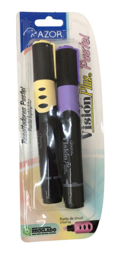 Marcatextos Pastel Visión Plus 2 Piezas Con Grip Azor
