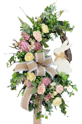 Corona De Conejito De Pascua, Corona De Plantas Artificiales