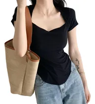 Comprar Playera Negra Mujer Blusas Casuales Blusas Juveniles Playera