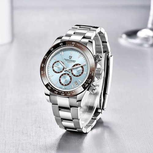 Reloj Pagani Design Pd-1644 Cronografo Marron Plateado Marrón Plateado