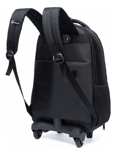 Mochila Executiva De Rodinhas Resistente Trabalho Notebook Cor Preto Desenho Do Tecido Liso