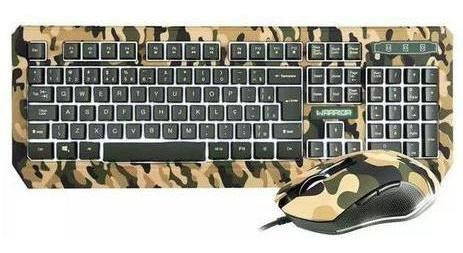 Kit Teclado E Mouse Gamer Warrior Tc249 Kyler Army