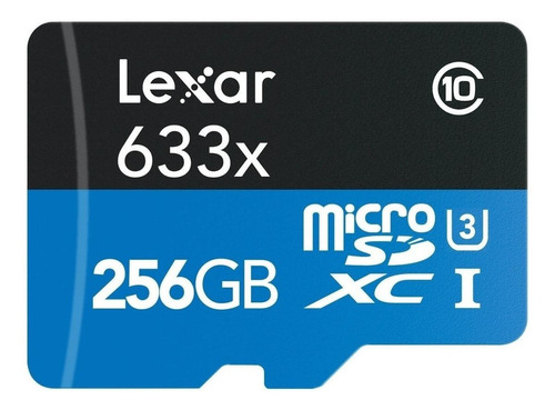 Cartão de memória Lexar LSDMI256GBB-633A  High-Performance 633x com adaptador SD 256GB