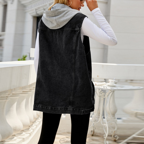 Chaqueta Moderna Con Capucha Y Bolsillos Con Botones Y Boton