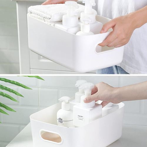 / Paquete De 4 Cestas De Almacenamiento De Plástico Blanco,
