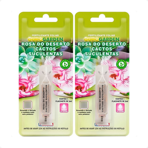 2 Rosa Do Deserto, Cactus, Suculentas Ouro Garden - 5ml