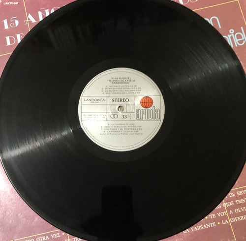 Juan Gabriel Lp. 15 Años De Éxitos Rancheros (Usado)