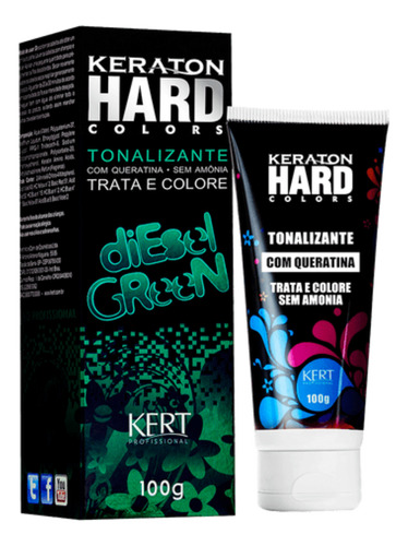 Kit Tintura Kert Cosméticos  Keraton hard colors Tonalizante tom diesel green