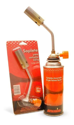 Imagen 2 de 6 de Soplete Flambeador Soldador Brogas + Cartucho Gas Butano 227