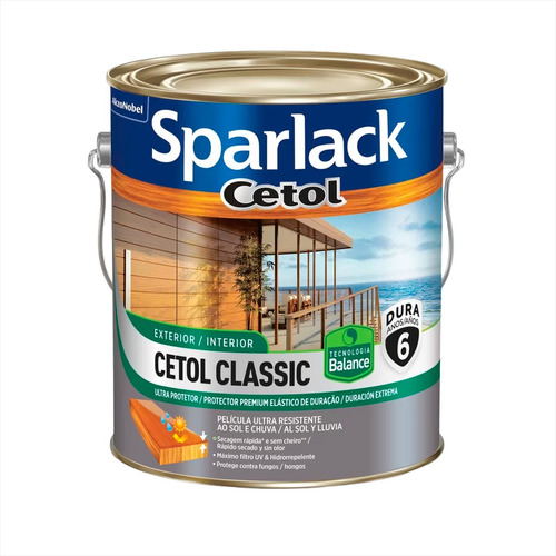 Cetol Classic Exterior Madeira Proteção Sol Chuva 3,6 Lts Acabamento Canela Acetinado