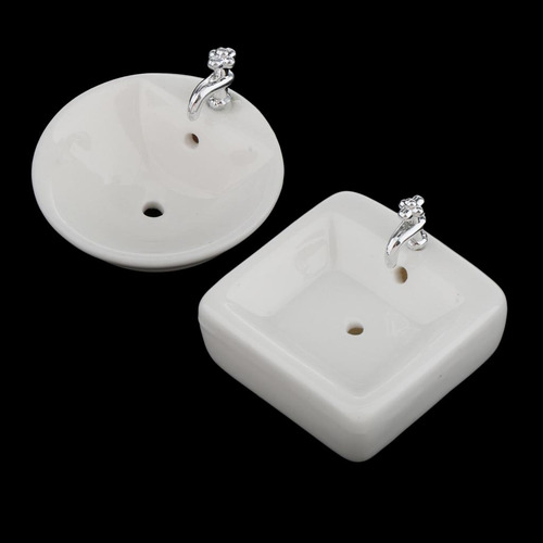 Paquete De 2 Simulación De Lavabo De Lavabo 1:12 Para