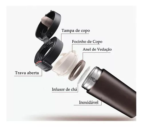 Copo Térmico de Aço Inoxidável 380ml Chá Café Frio Quente para Viagem no  Shoptime