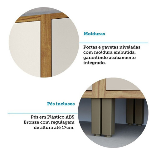 Cozinha Modulada Completa 7 Peças 17 Portas Com Vidro E