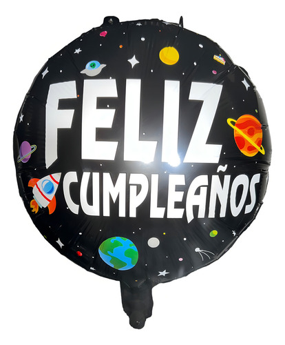 90 Globos Feliz Cumpleaños Metálicos Para Gas Helio