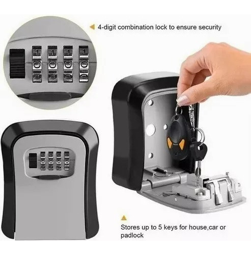 Caja Con Llave, Código De Combinación De 4 Dígitos.