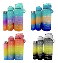 Comprar Combo De 3 Termos Botella Agua Motivacional + Stickers Y Pin