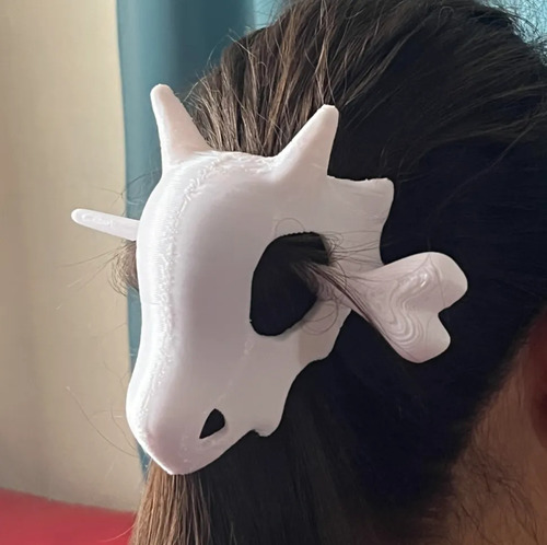 Hebilla Para El Pelo Pokemon - Craneo Y Hueso De Cubone! Blanco
