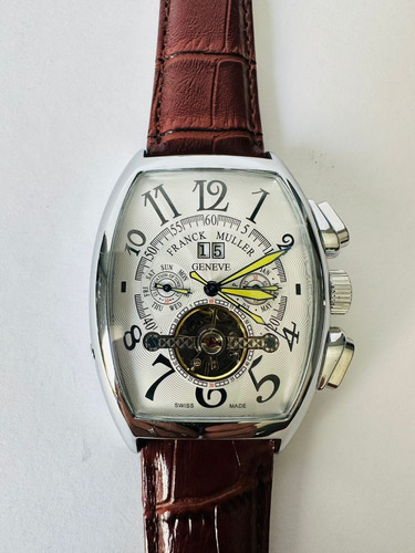 Reloj Franck Muller Automático Plateado/blanco/café For Men Caffe Plata Blanc (Usado)