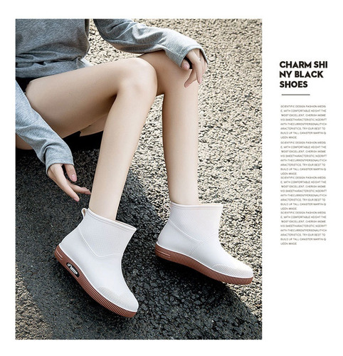 Botas De Lluvia Para Mujer Con Suela Antiderrapante Zapatos