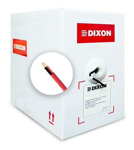 Dixon 9011, Cable Contra Incendio Fpl 2x16awg Rojo, 300m