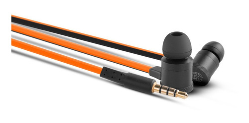 Auriculares Gamer Krom In Ear Modelo Kiev Negro Y Naranja