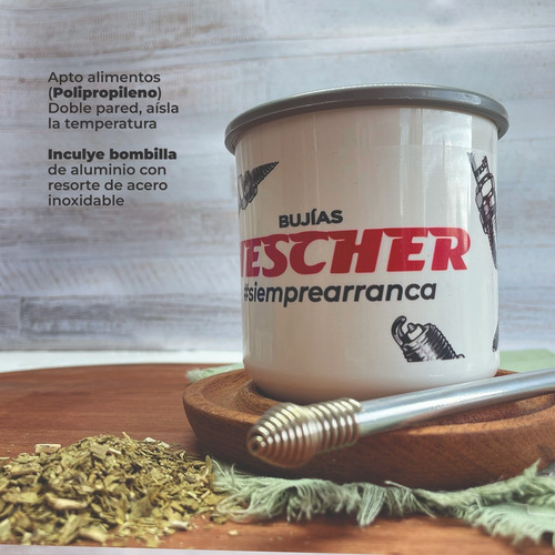 Imagen 4 de 7 de Mate De Plastico Bujias Hescher Varios Modelos