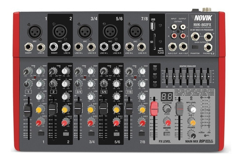 Consola Mixer Novik Nvk-802fx 8 Canales