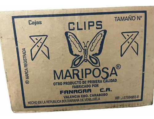 Caja X 120 Cajitas Sujetadores Mariposa No.1 Fanagra