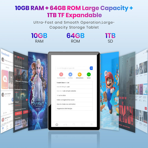 Tablet Tpz 2025 Android 14 10 Gb Ram 64 Gb 1 Tb 10,1 Fhd