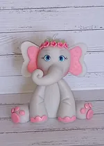 Comprar Elefante Adorno De  Torta Baby Shower Porcelana Fría 