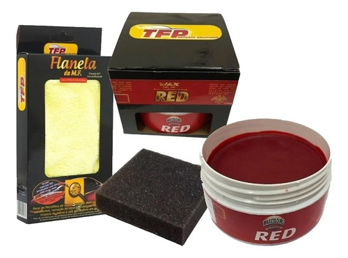 Kit Cera Vermelha Cristalizadora Carro  + Flanela Microfibra
