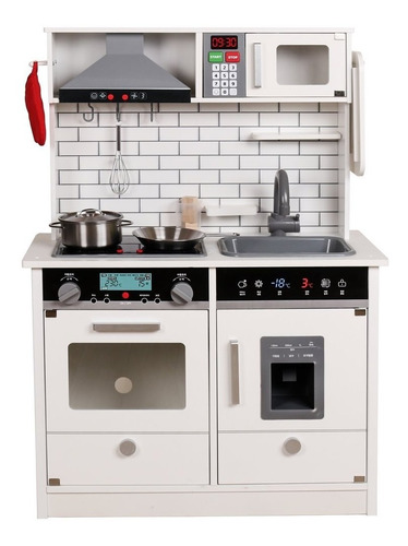 Imagen 1 de 4 de Cocina De Juguete Blanca En Madera Con Luz Y Sonidos Rr & Co