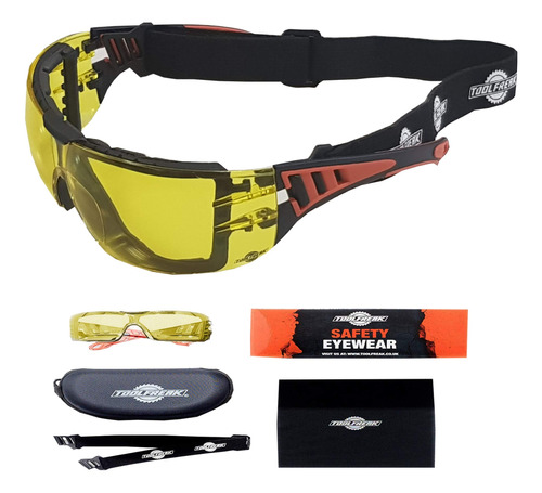 Toolfreak Lentes De Seguridad Rip Out  Amarillo  Lente De 