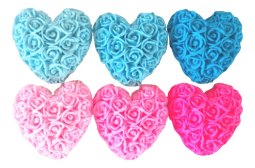 20 Mini Sabonetes Coração Floreado Lembrancinhas Perfumadas