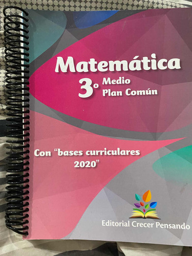 Texto Escolar Matematica 3 Medio Plan Comun Crecer Pensando