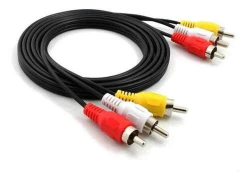 Cable Audio Video Rca 3x3 Punta Plateada Tricolor Arb 3 Mts