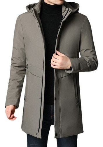 Parka Larga Con Capucha De Moda Casual Para Hombre  Chaqueta