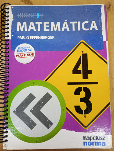 Matemática 4/3 Pablo Effenberger Para Pensar Kapeluz Usado 