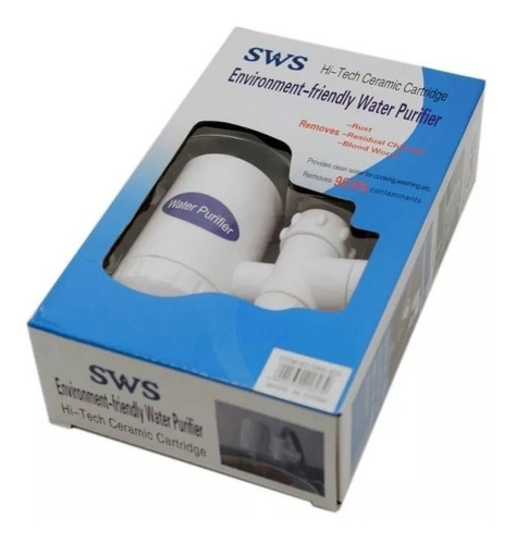 Filtro Purificador De Agua Cerámico Y Carbón Canilla Sws Color Blanco