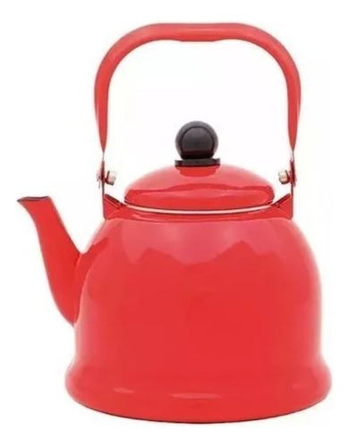 Chaleira Retrô Vintage Ferro Esmaltado 1700ml Mimo Style Cor Vermelho