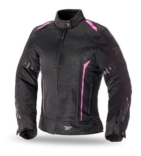 Campera Moto Cordura Mujer Verano Seventy Touring Negra Rpm