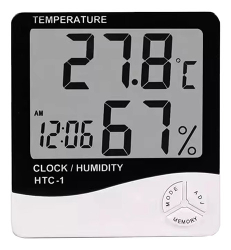 Termómetro Higrómetro Digital Interior Htc-1. Reloj+alarma
