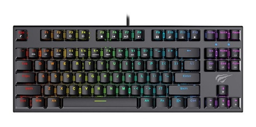 Teclado Gamer Mecánico Havit Hv-kb858l Luces Rgb Switch Azul