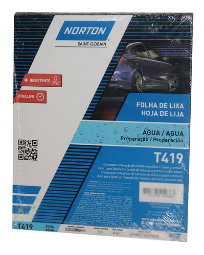 Imagen 3 de 7 de Lija De Agua T419 Norton 230mm X 280mm, P80